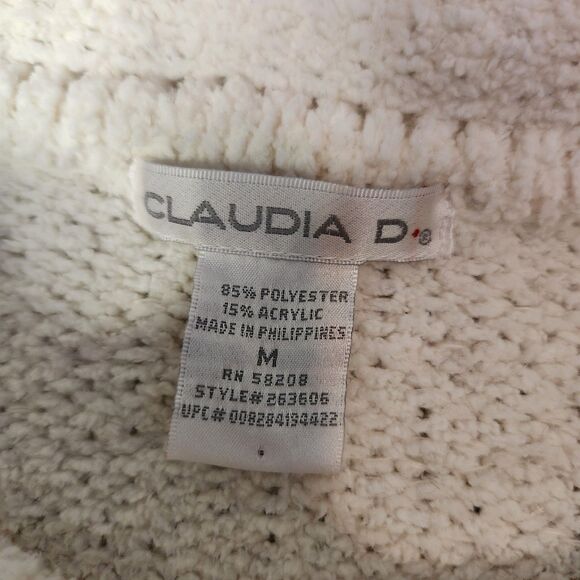 Women's Mockneck Striped Sweater by Claudia D - Size Medium - Picture 2 of 3